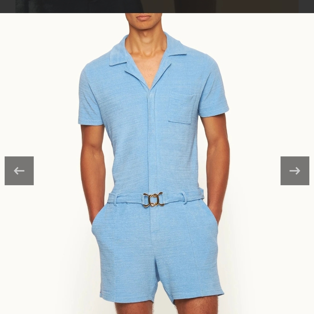 Orlebar Brown Light Blue Short Sleeve Romper